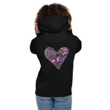 Glitter Heart - Hooded Sweatshirt - with Large Back Glitter Heart