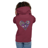 Glitter Heart - Hooded Sweatshirt - with Large Back Glitter Heart