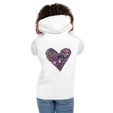 Glitter Heart - Hooded Sweatshirt - with Large Back Glitter Heart