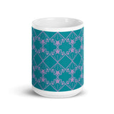Star Kaleidoscope - Mug - Teal & Light Purple
