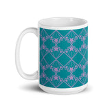Star Kaleidoscope - Mug - Teal & Light Purple