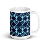 Star Kaleidoscope - Mug - Navy & Aqua Blue