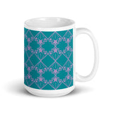 Star Kaleidoscope - Mug - Teal & Light Purple