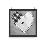 Stitched Heart - Poster - Grey