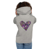 Glitter Heart - Hooded Sweatshirt - with Large Back Glitter Heart