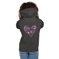 Glitter Heart - Hooded Sweatshirt - with Large Back Glitter Heart